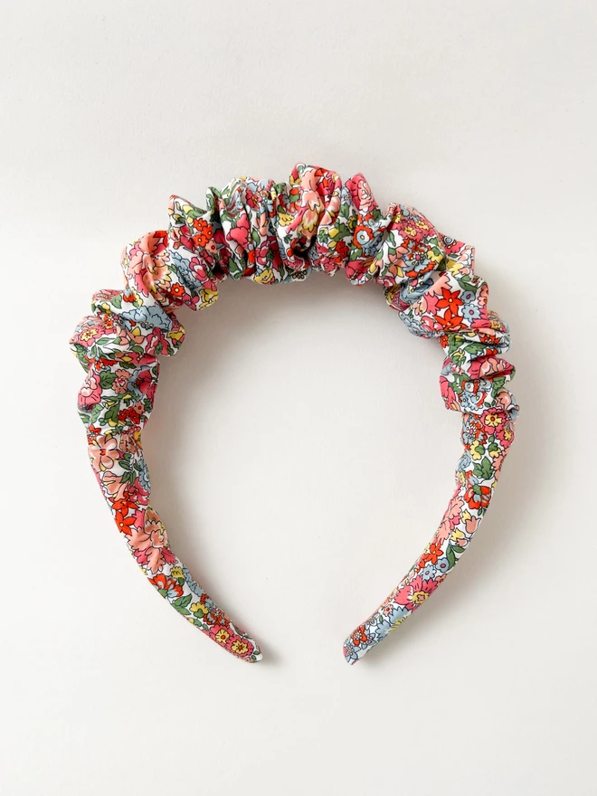 Ruffled Scrunchie style Alice Band in Liberty fabric