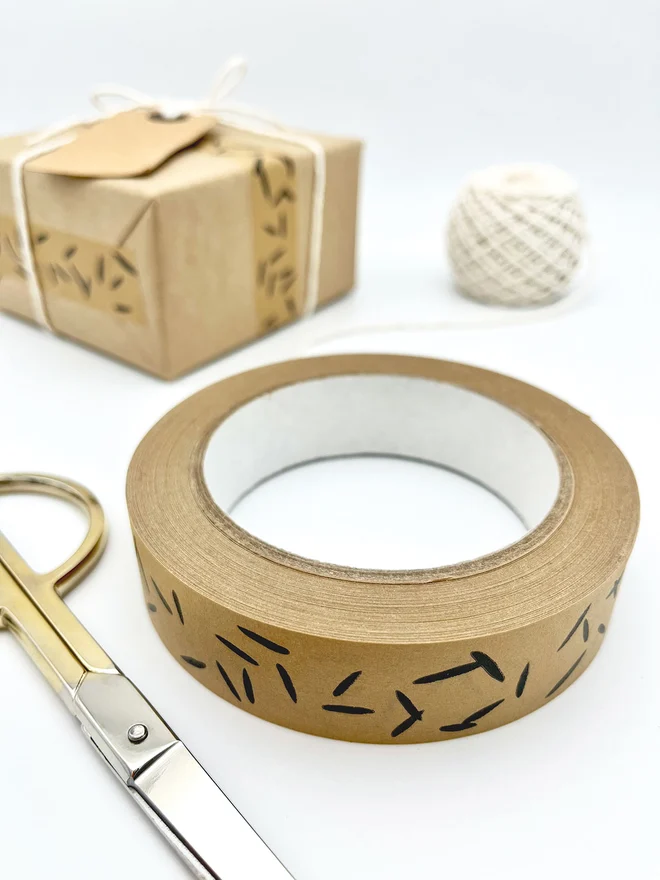 brown paper gift tape seeds
