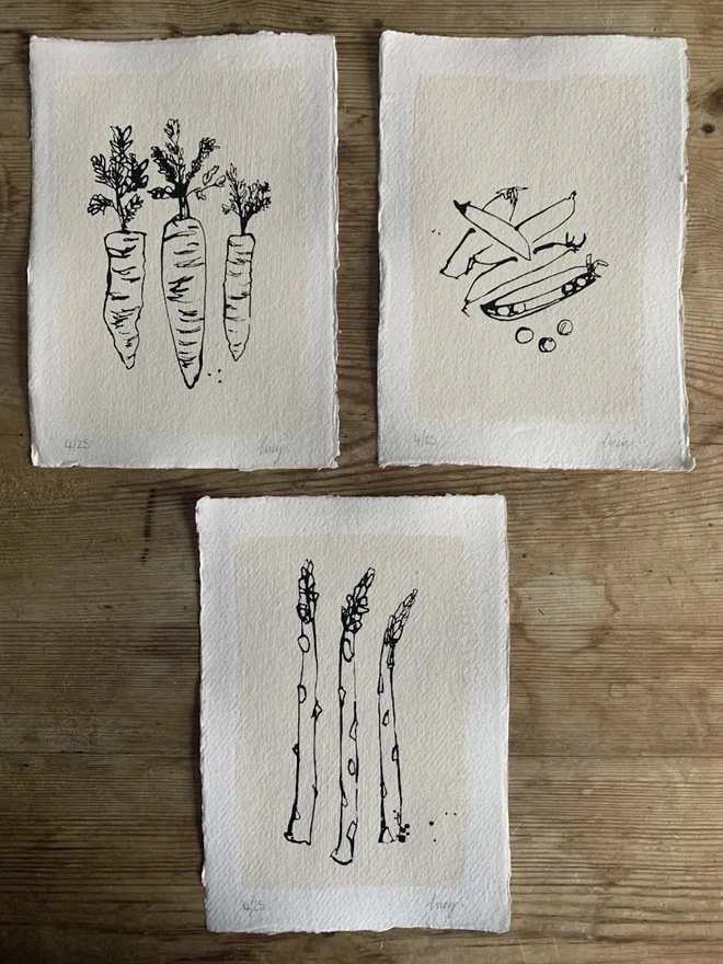 Garden Veg Carrots Screenprint