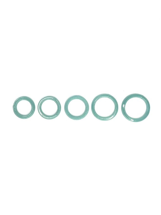 Range of 100% recycled fishing net 3D printed band rings