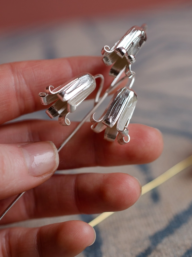 Handmade Silver Blue Bell Stem By Ellen Lou