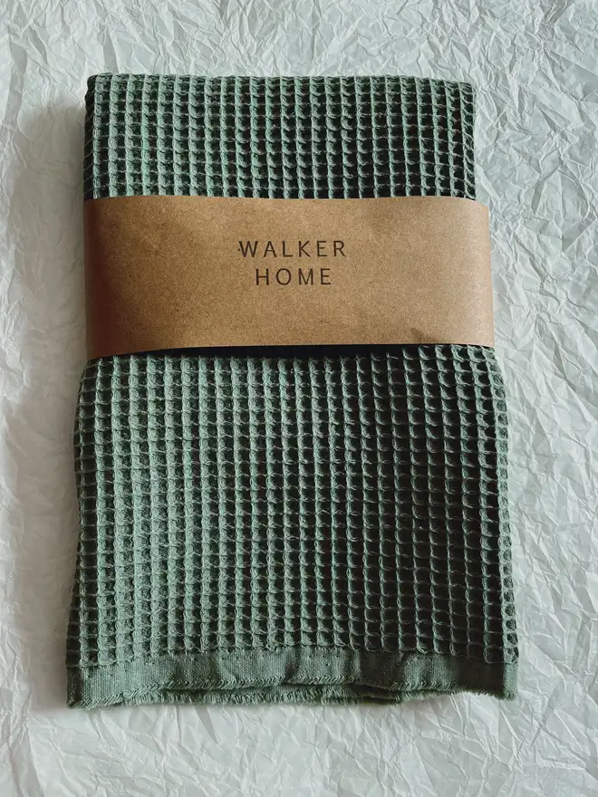 sage green cotton hand towel