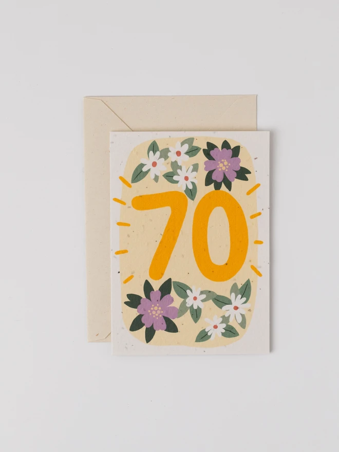 Plantable 70th Birthday Card