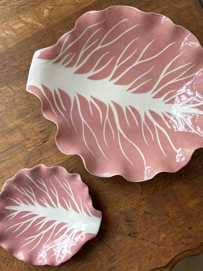 radicchio leaf serving bowls