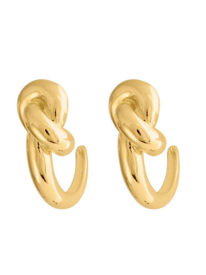 Gold Knot Hoop Earrings