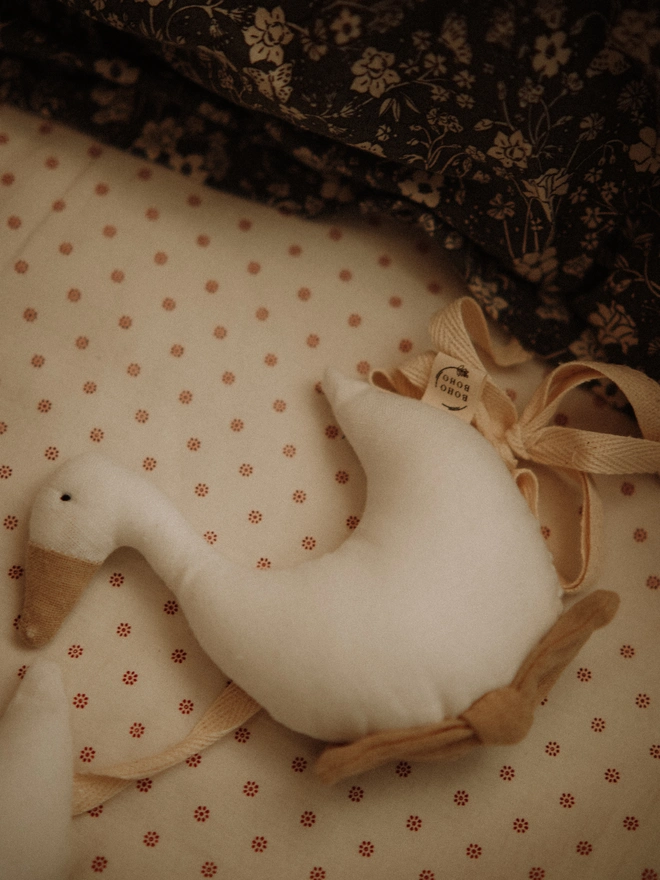 White Goose Cotton Garland, Nursery Wall Hanging Decor, goose birthday bunting