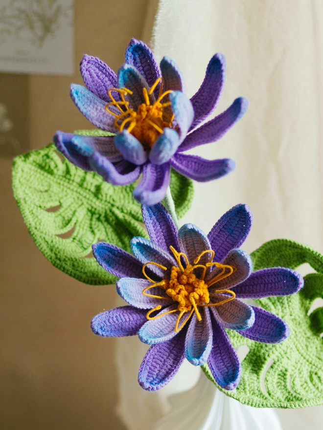 The Way to You Crochet Flower waterlily purple
