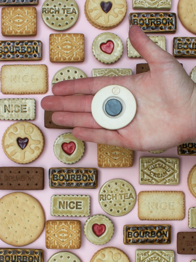 Handmade Ceramic Biscuit Magnets 