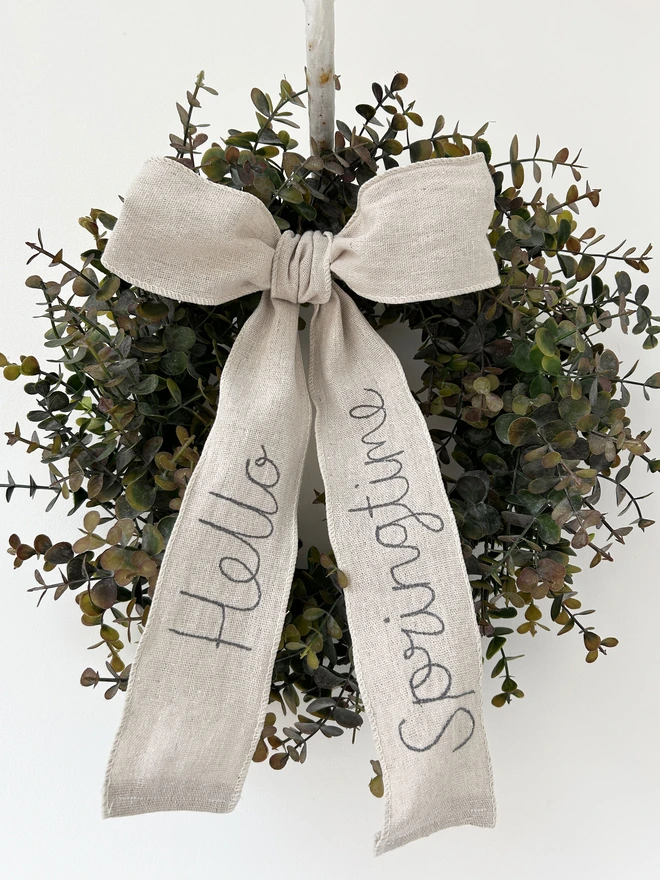 Personalised Wired Linen Bow
