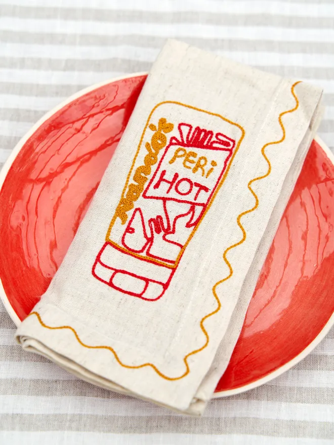 Peri hot sauce napkin