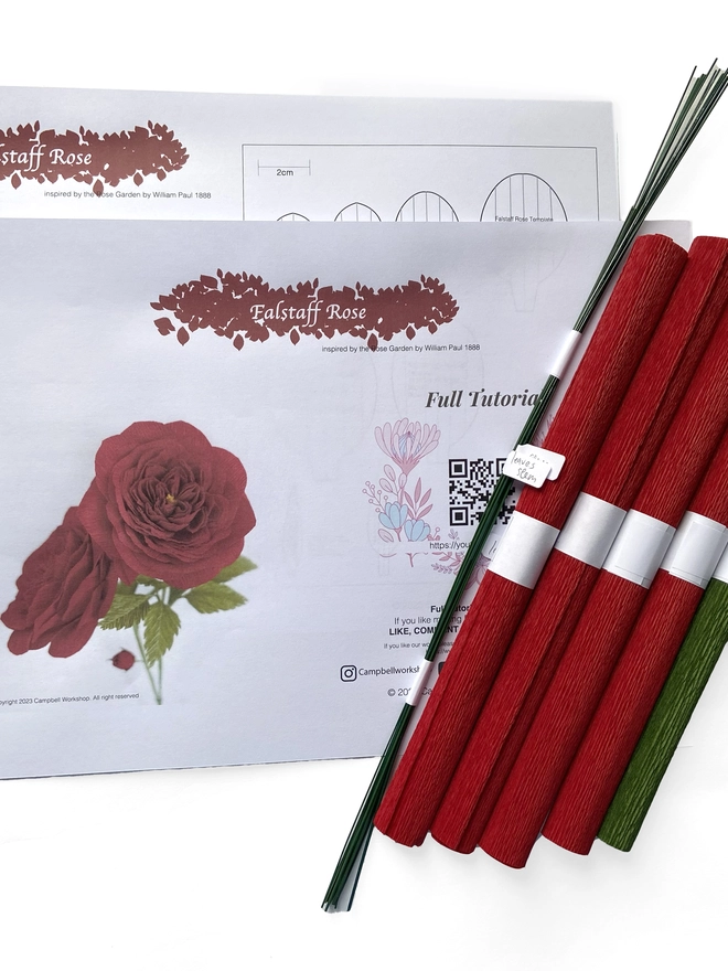 Crepe Paper Falstaff Rose DIY Kit