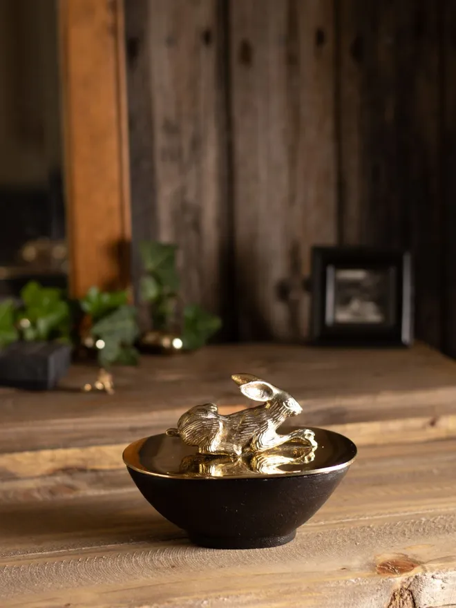 Hare Decorative Bowl in Solid Brass