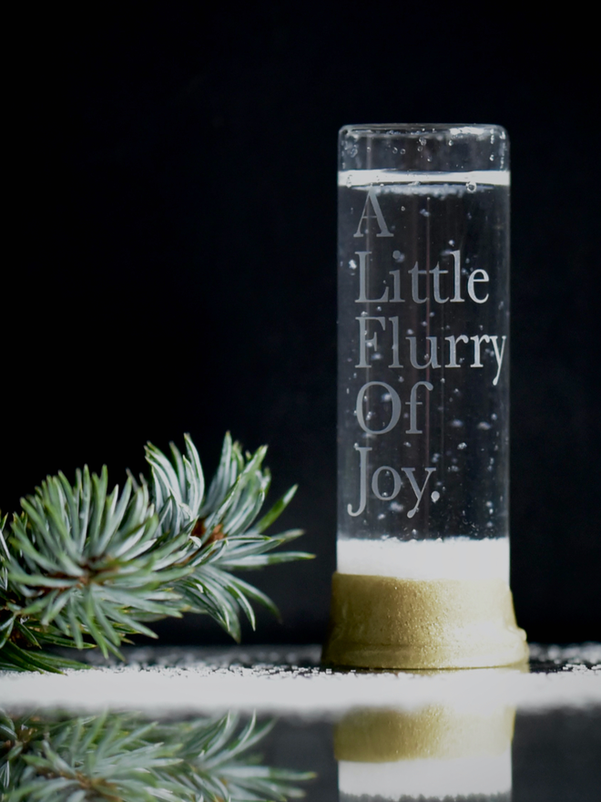 a little flurry of joy snow globe