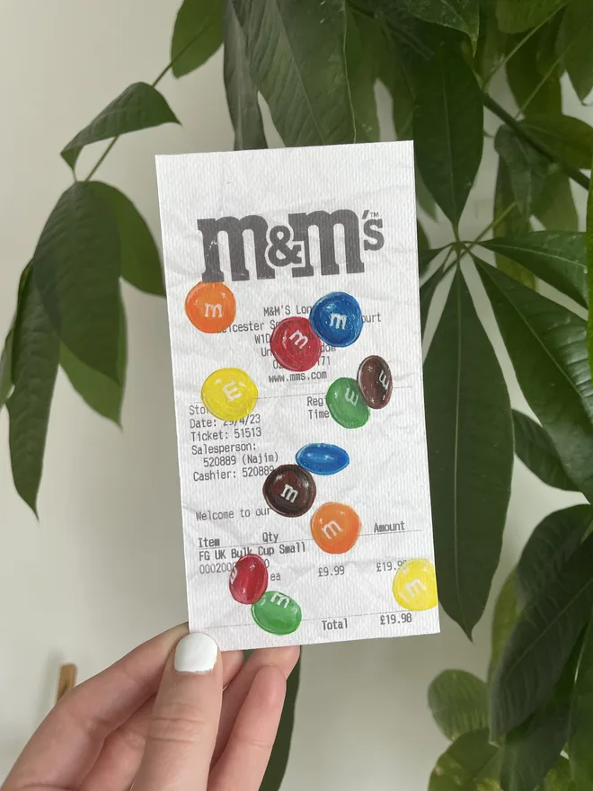 M&Ms Receipt Print