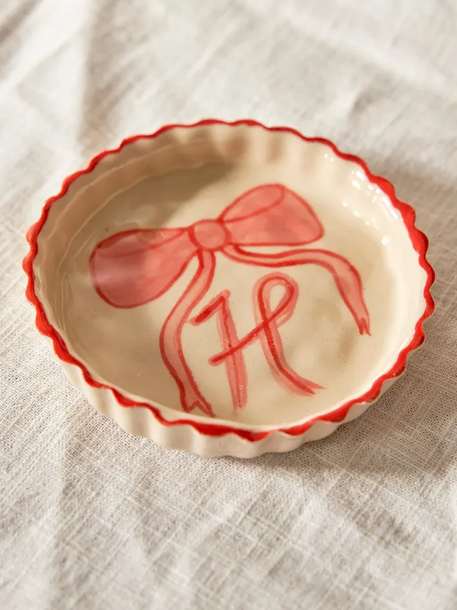 Personalised ceramic trinket dish