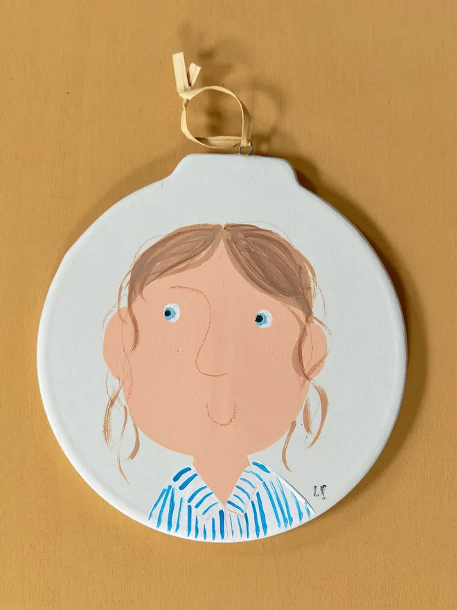 Personalised portrait Christmas tree decoration