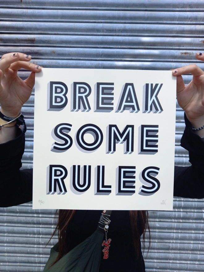 'Mischief' Break Some Rules Square Screenprint