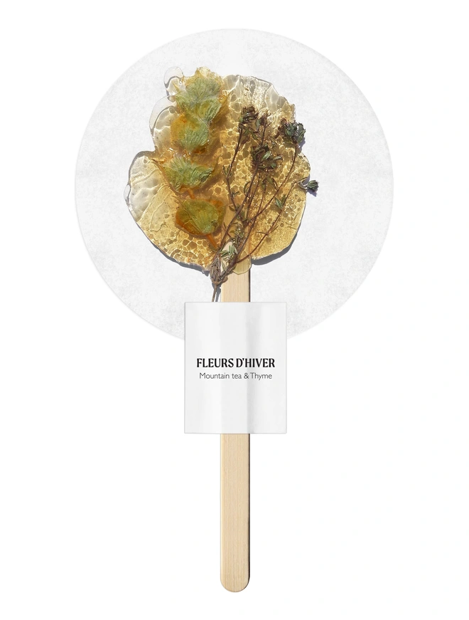 Fleurs-d-hiver-Mountain-tea-Thyme tea on a stick
