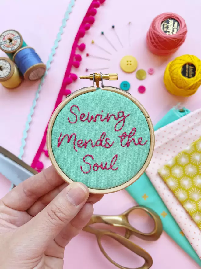 Hand lettering embroidery kit