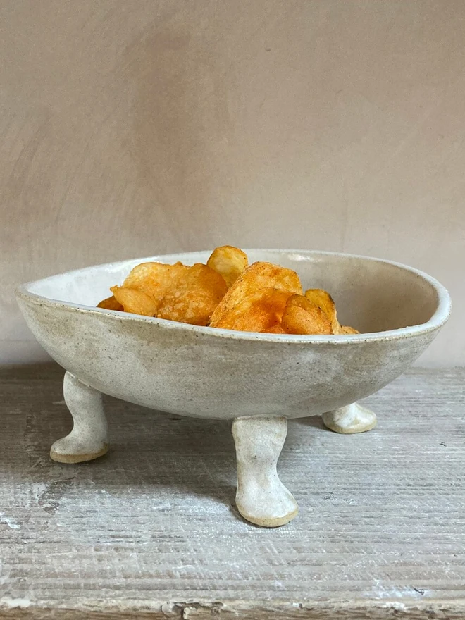 Stoneware Bowl With Legs