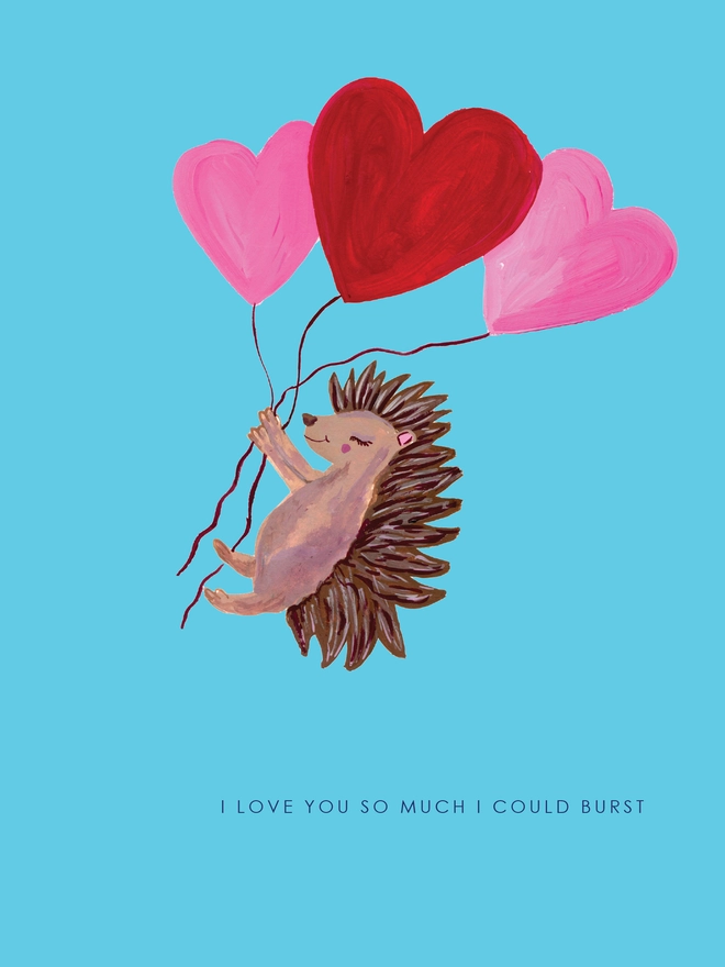 hedgehog balloon card