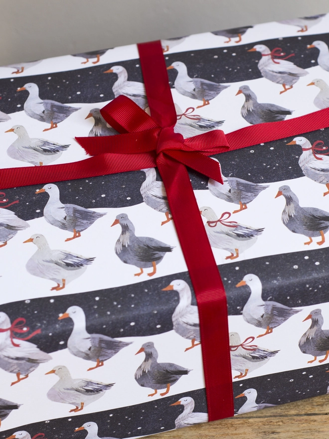 Christmas Geese Wrapping Paper