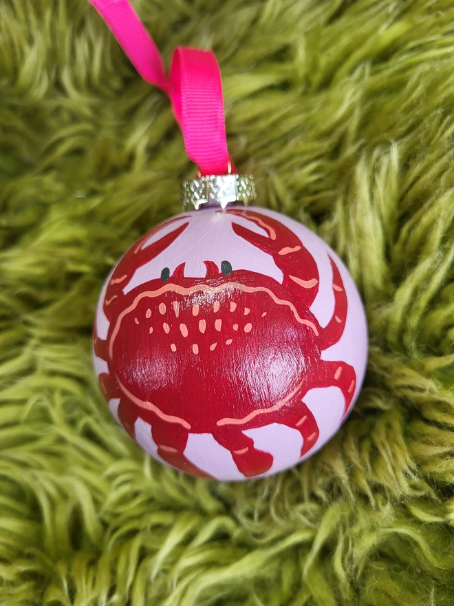 Hand Painted Crab Bauble