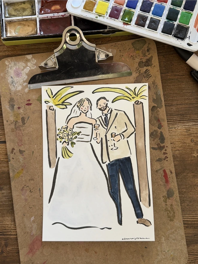  couple wedding portrait big dress white wedding