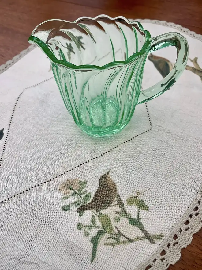 vintage linen and crochet tray cloth