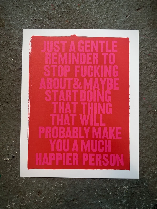 Just a gentle reminder lithograph