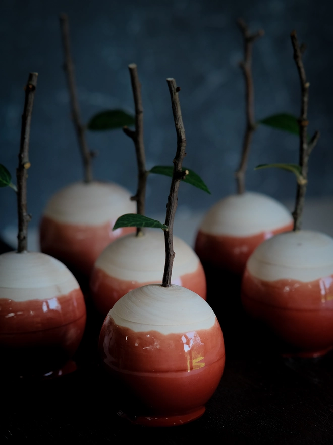 Autumn Decoration Wooden Toffee Apple
