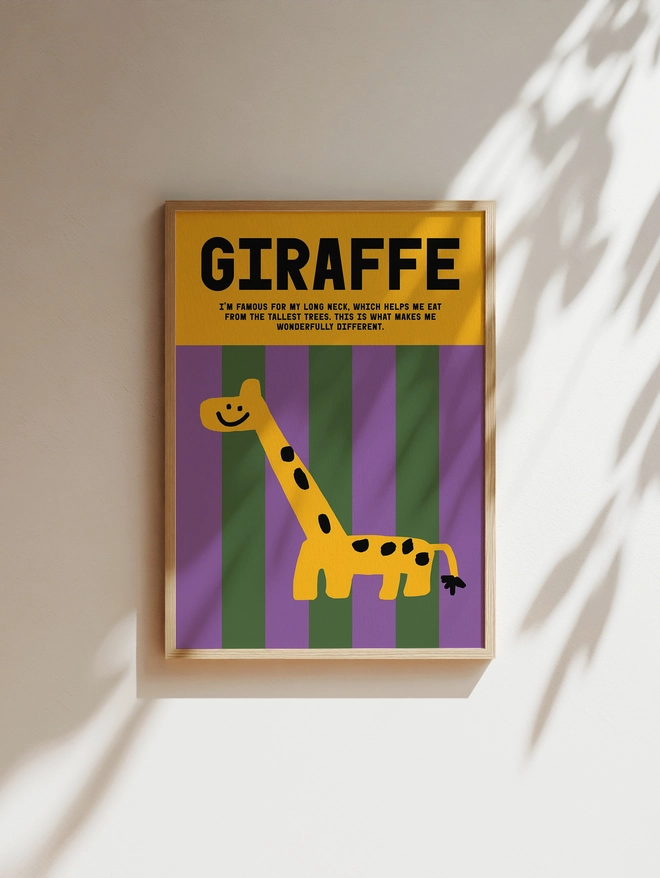Giraffe Art Print - Framed example