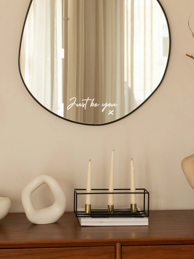 just be you mirror sticker decal
