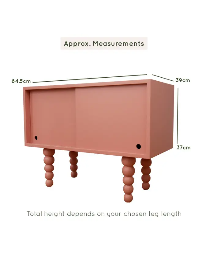 Cottage Core Coral Red Storage Unit With Bobbin Legs