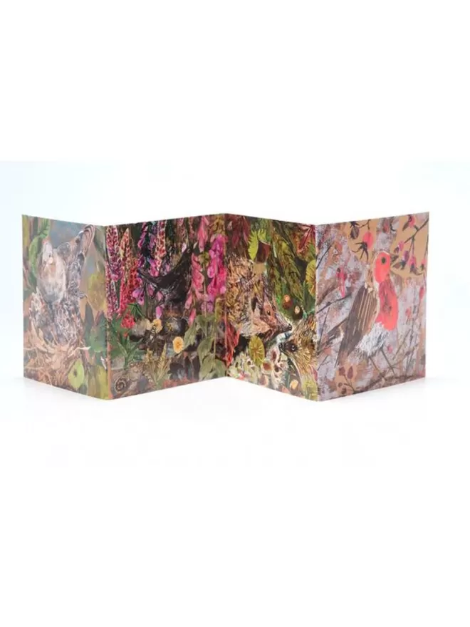 Fold Out Concertina Four Seasons Woodland Greeting Card