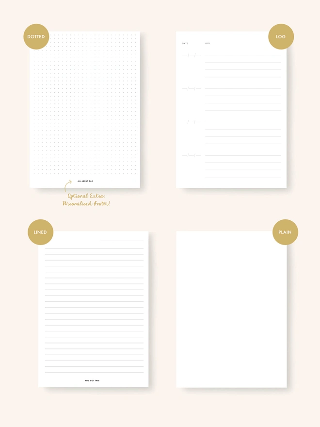 dotted paper lined paper plan paper log paper