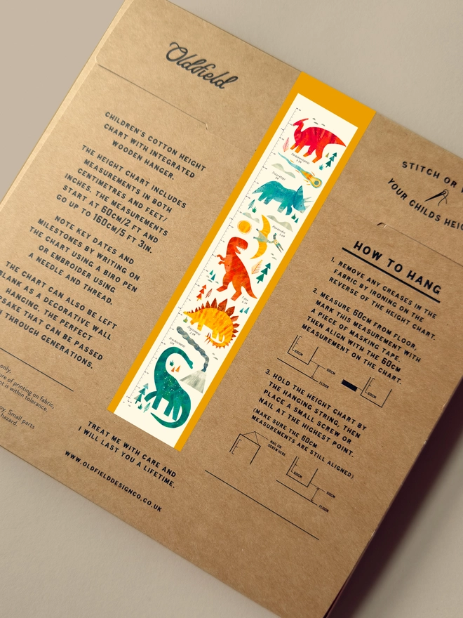Dinosaur Height Chart Packaging