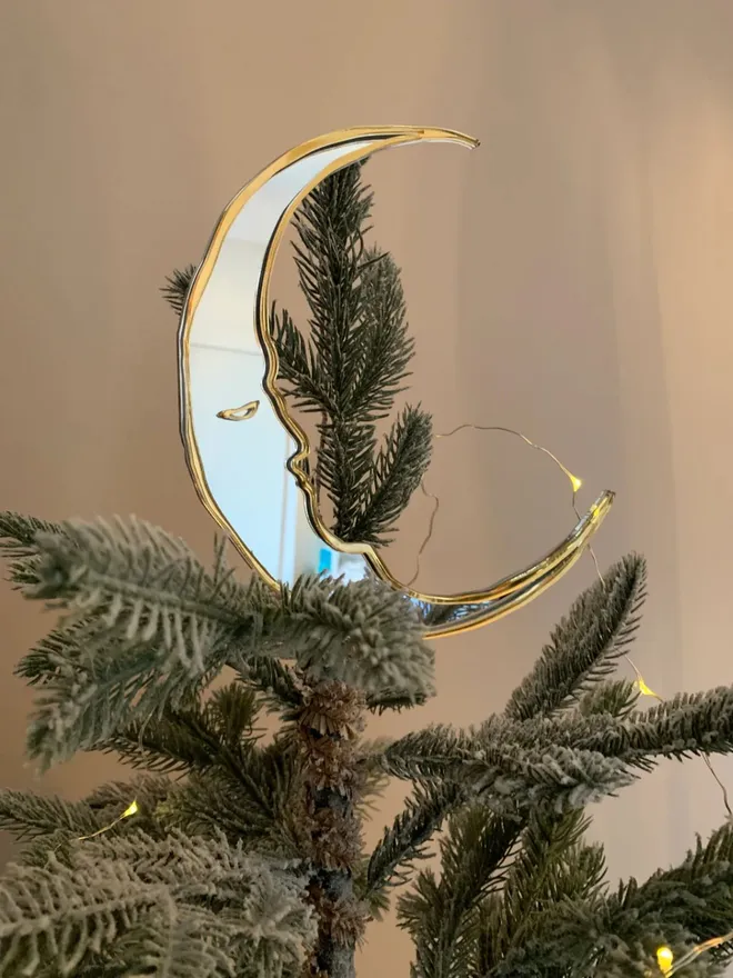 Crescent Moon Christmas Tree Topper