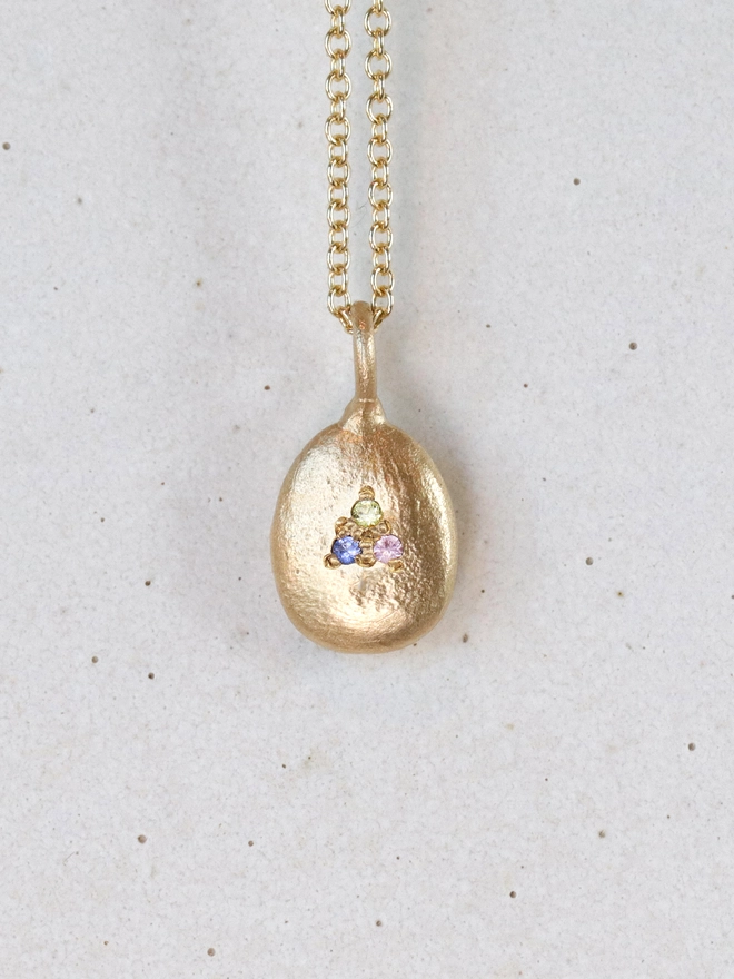 9ct Yellow Gold Pastel Sapphire Necklace