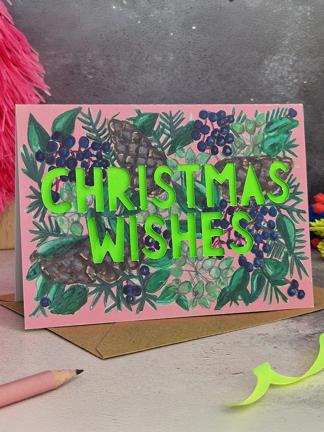 Christmas wishes papercut card
