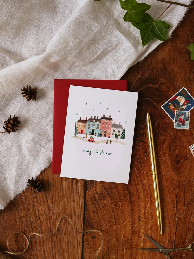 Christmas Village Mini Christmas Card
