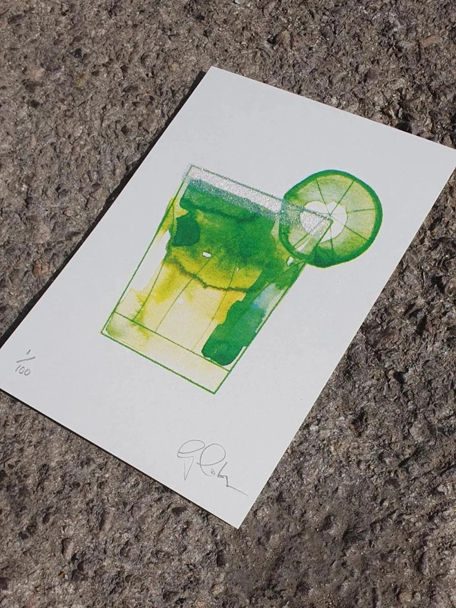 Mini Margarita Glittered Screen Print