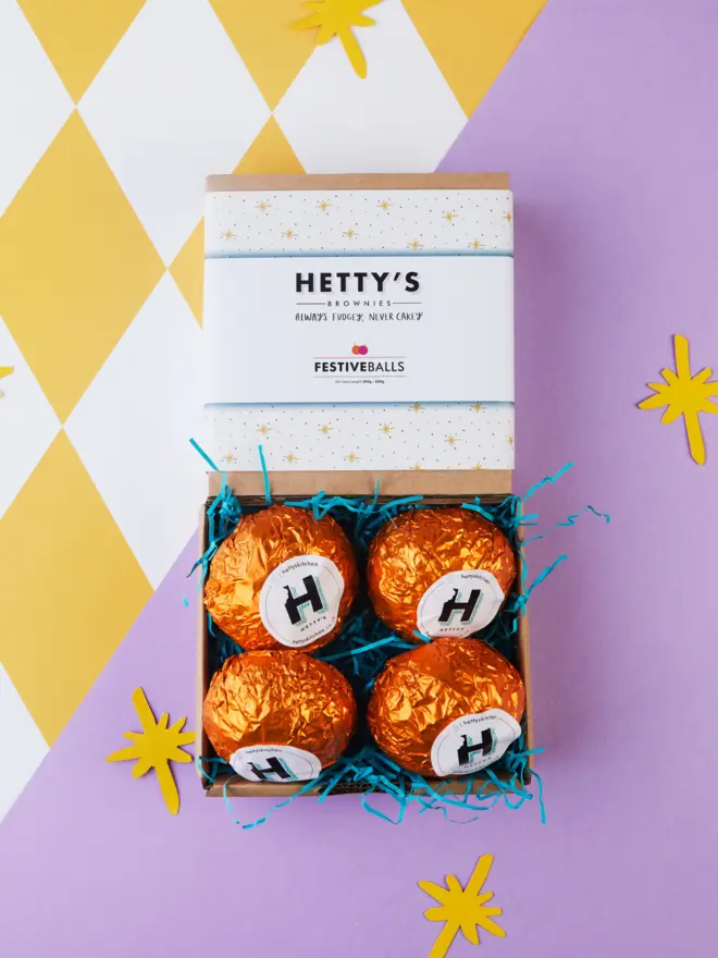 4 box of Hetty's Chocolate Orange Brownie balls