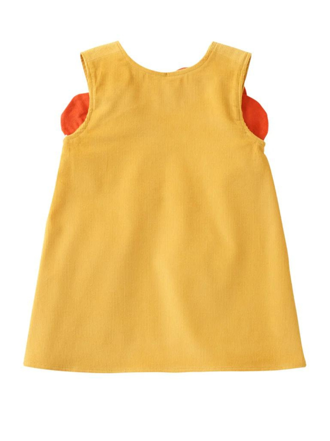 kids lion pinafore dress back