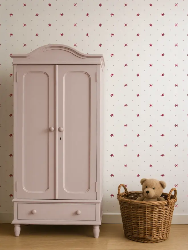 Ensueño Wallpaper, a living room with a colourful wallpaper. 