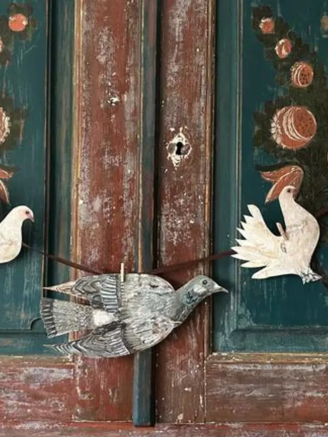 Handmade Dove/Pigeon Fine Art Paper Garland