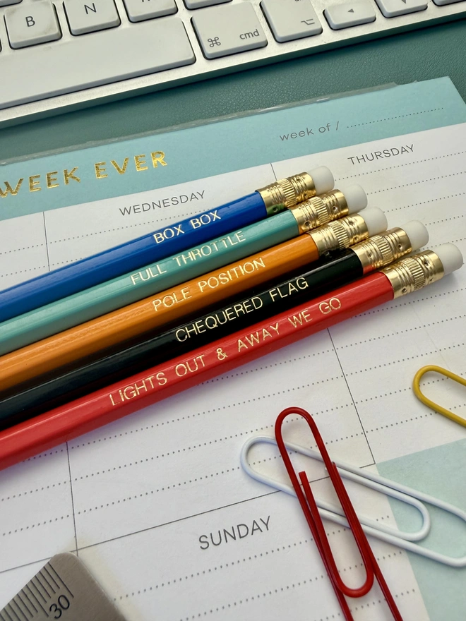 Formula One Set of 5 HB Pencils