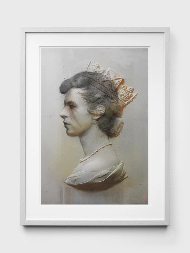 David Bowie Graphite - White Frame