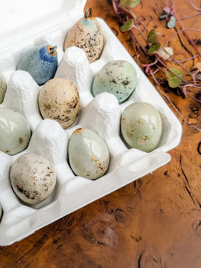 Ceramic Eggs (Clutch Of 4)