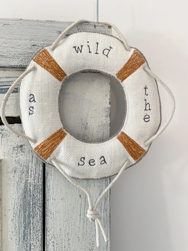 Wild As The Sea Embroidered life Ring